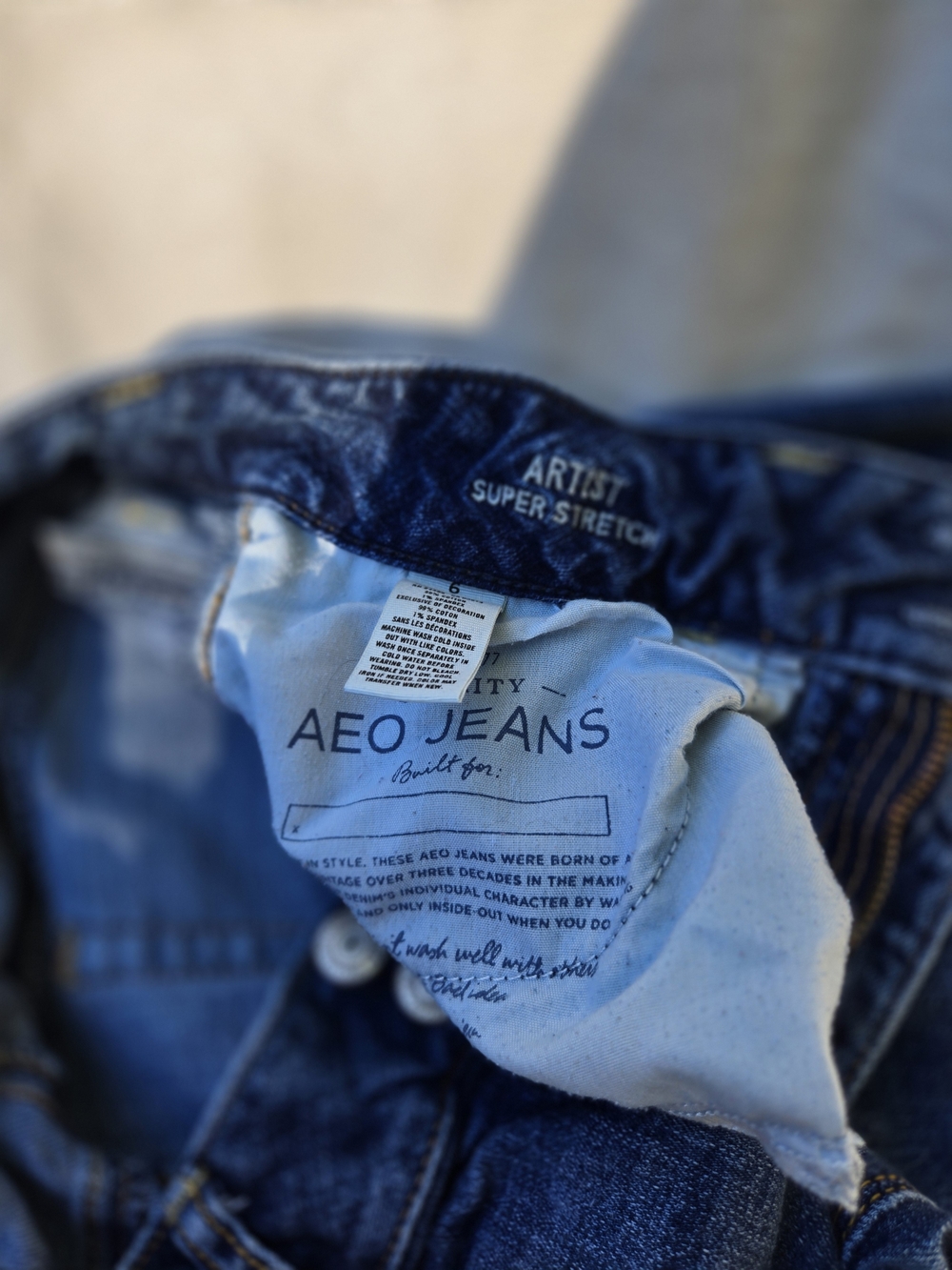 American Eagle Outfitters Artist Super Stretch Jeans in Dark Blue